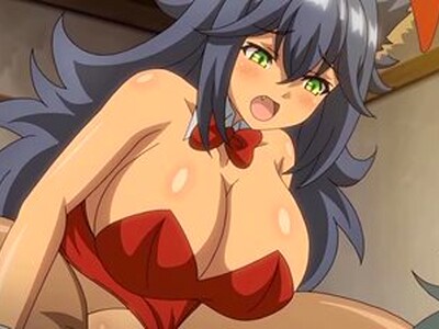 ケモミミの巨乳美女がバニーコスプレをしながら、獣人の男とのスケベな交流を楽しんで中出しで悶絶しまくる！