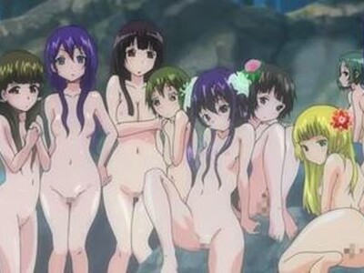 美少女たちが大きな洞窟の中の温泉でハーレム乱交で男をスケベに攻め続けて、中出しで昇天しまくる！