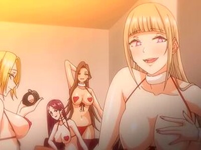 巨乳ギャルたちが温泉旅行で男を囲みながらひたすら激しいHを楽しんで、中出しでみんなで絶頂しまくる！
