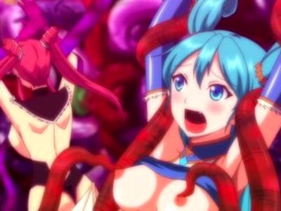 巨乳な魔法少女たちが、触手で全身を押さえつけられながらHに全身を開発されてアへ顔になりながら中出しされる！